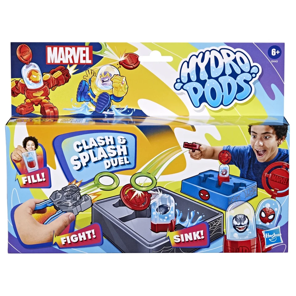 Hasbro G1443 Pods Marvel Clash & Splash Duel Battle Set with 13 Pieces & 2 Hydro