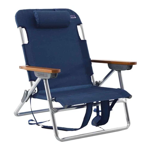 Sunvilla Aluminum Beach Chair - Blue  MSRP $134.99 Cover