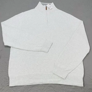 J.Crew Half Zip Sweater Mens XL Grey Mock Neck Cotton 1/4 Quarter NWT Soft - Picture 1 of 9