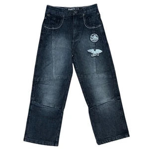 Avirex Boys Graphic Casual Solid Black Skinny Denim Jeans - Picture 1 of 2