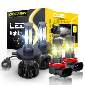 H4/9003 H11 LED Headlight Hi/Lo +Fog Light Bulb for Toyota Tacoma 2012-2014 2015 - Foto 1 di 16