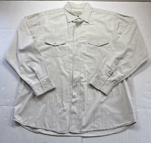 High Sierra Button Up Shirt Large White/Cream Outdoor  100% Cotton Pocket Hiking - Picture 1 of 9
