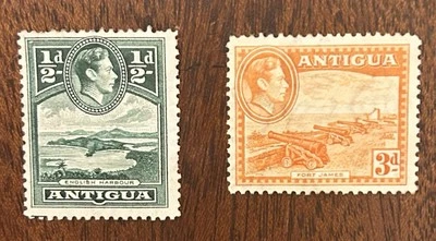 Antígua: 1938-51. Conjunto de 2 SC# 84, 89 MH. ID# SC-06031 - Imagem 1 de 2