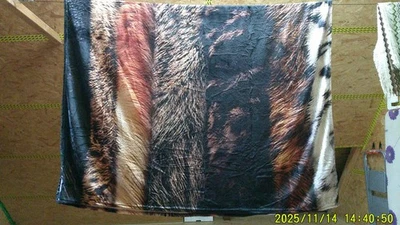 Plüsch-Kunstfell-Decke,150x220cm,gebraucht,mehrfarbig - Bild 1 von 4