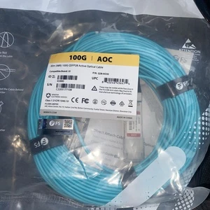 30 m (98 pieds) compatible Juniper Networks QSFP-100G-AOC30M 100 G QSFP28 AOC - Photo 1/3