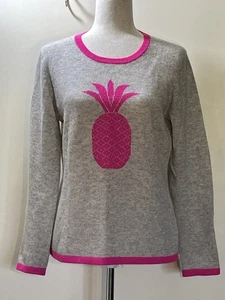 HANNAH ROSE Pullover Pulli rosa Ananas 100% Kaschmir grau Medium - Bild 1 von 8