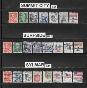 CA Precancels: Summit City 841, Surfside 841, Sylmar 841; 23 diferentes - Imagen 1 de 1