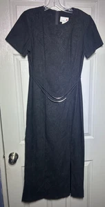 scarlett dress size 7 black paisley back zip gothic shift dress - Picture 1 of 8