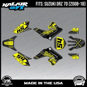 Graphics Decal Kit for Suzuki DRZ70 (2008-2018) Split Series - Yellow - Picture 1 of 4