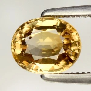 💎 1.24ct 6.5x5.2mm VS Oval Natural Yellow Zircon - Unheated, Tanzania Gemstone - Picture 1 of 4