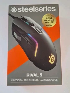 SteelSeries Rival 5 Precision Multi-Genre Gaming Mouse Wired With 6' 8" Cable - Afbeelding 1 van 7