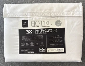 Members Mark Hotel Premier 6 Piece Sheet Set Collection, Artic White, Queen - Picture 1 of 2