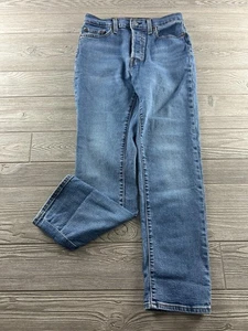 Levi's Damen Wedgie Straight Jeans Größe 29 High Rise Button Fly Blau - Bild 1 von 10