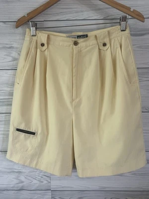 Vintage Jamie Sadock Pale Yellow High Rise Pleated Golf Shorts M 10 j44 - Image 1 of 3