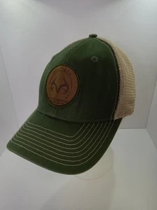 REALTREE Logo Antlers Ball Cap Hat Adjustable Snapback Mesh Army Green Black - Picture 1 of 10