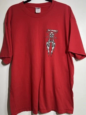 Camiseta De Colección Y2K Xtreme Machine XL Roja Calavera Llamas Motocicleta Ruedas Camiseta Foto 1 de 4