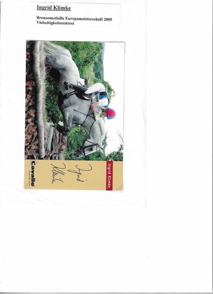 Ingrid Klimke, Reiten, Autogrammkarte signiert - Bild 1 von 1