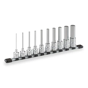 Long Hexagon Socket Set with Holder, HH410LA, 12.7mm 1/2" Drive, 10 Pieces - Picture 1 of 3