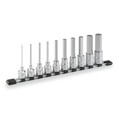 Long Hexagon Socket Set with Holder, HH410LA, 12.7mm 1/2" Drive, 10 Pieces - Image 1 of 3