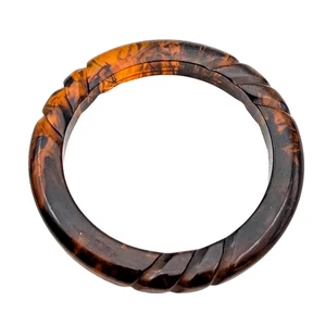 Vintage geschnitzter Root Beer Bakelit Armreif Armband - Bild 1 von 6