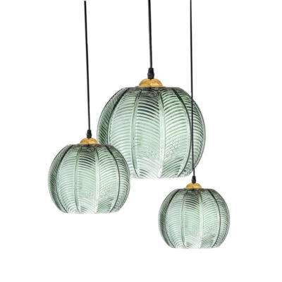Modern Hanging Pendant Light Green Glass Lamp Study Dining Room Ceiling Fixture - Image 1 of 4