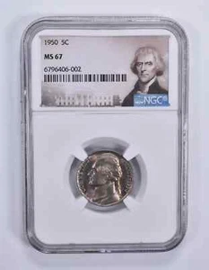 MS67 1950 Jefferson Nickel 5c NGC Special Label - Picture 1 of 4