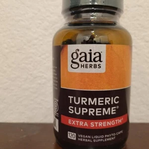 Gaia Herbs Turmeric Supreme Extra Strength 120 Vegan Liquid Phyto-Capsules - Picture 1 of 2
