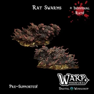 Rat Swarms(x2)/Dungeons and Dragons/Wargaming/RPG/Warp Miniatures - Picture 1 of 2