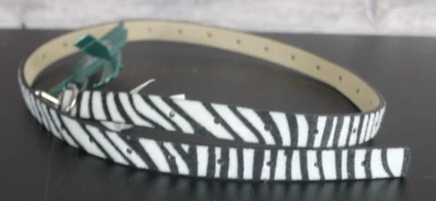 Cinturón de piel sintética de cebra Wild Fable talla pequeña mujer plateado hebilla ovalada nuevo con etiquetas Foto 1 de 4