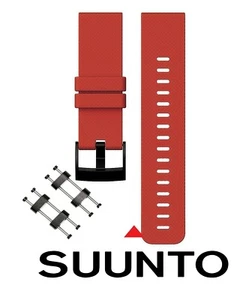 New 24mm SUUNTO Core Rubber Strap Red Diver Watch Band PVD Adapter Set x1 - Picture 1 of 2