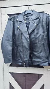 Xelement B7210 'Cool Rider' Men's Black Vented Leather Motorcycle Jacket - Picture 1 of 3
