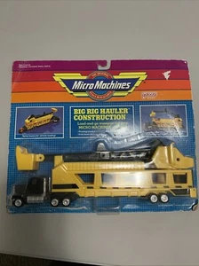 '88 10" Big Rig Hauler Car Carrier Construction Crane SEMI Truck MICRO MACHINES - Picture 1 of 6