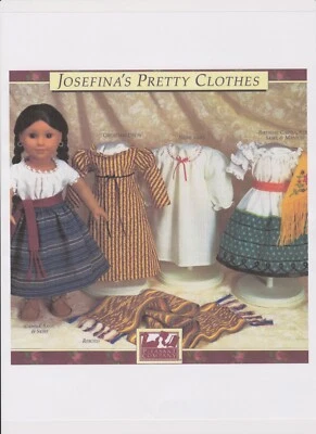 American Girl Doll Josefina Clothing Sewing Reprod. Pattern OOP Pleasant Company