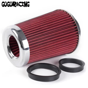 3", 3.5", 4" Inlet Long Performance High Flow Cold Air Intake Cone Dry Filter - Picture 1 of 12