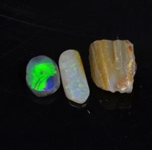 Australian Solid Rough Opal Parcel Lightning Ridge Wood Opal Fossil Specimen - Picture 1 of 7