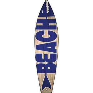 Letrero de tabla de surf de metal de novedad Blue Beach 23"x6" placa puerta casa garaje pared - Imagen 1 de 1