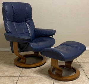 Ekornes Stressless Leather Recliner Chair & Ottoman ‘Mayfair ’ Model Norway - Picture 1 of 13