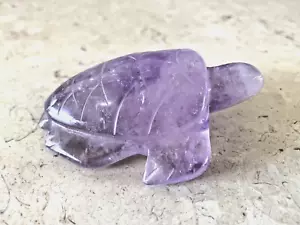 Hand Carved Natural Amethyst Turtle Figure. 155 Grams, 9 CM. - Picture 1 of 6