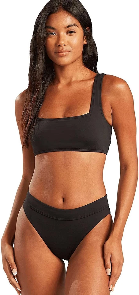Parte inferior de bikini Billabong 281780 para mujer Sol Searcher Maui Rider negra mediana/10 Foto 1 de 1