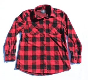 Womens Members Mark Flannel Shirt Favorite Plaid Top Black Red Lumberjack Thick  - Picture 1 of 5