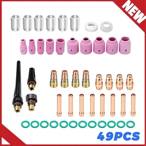 TIG Welding Torch Stubby Gas Lens #10 Pyrex Glass Cup Kit For WP-17/18/26 49Pcs - Bild 1 von 12