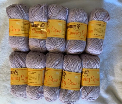 Spinrite Chunky Spun Wool Blend Bouquet Yarn Lot of 10 Lavender 8615 Vintage - Image 1 of 4