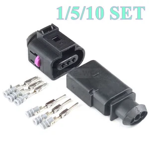 3 Pin Automotive Male Female Connector Plug Socket Kit for VW Audi Skoda Seat - Picture 1 of 5