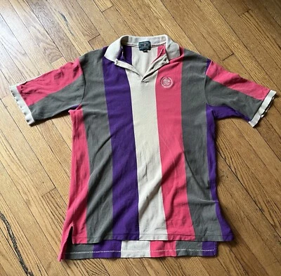 Polo Cadillac vintage años 80 a rayas hecho en EE. UU.  Foto 1 de 3