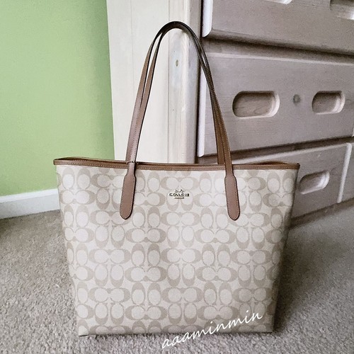 Borsa Coach City Tote Bag in tela firmata 5696 nuova con etichetta