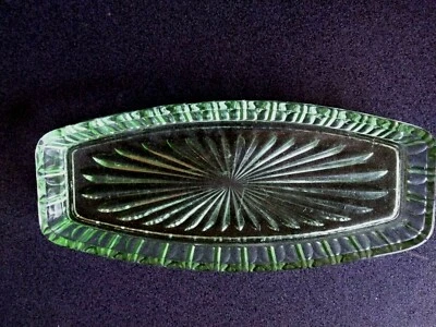 VINTAGE DEPRESSION GREEN GLASS sandwich tray - image 1 of 2