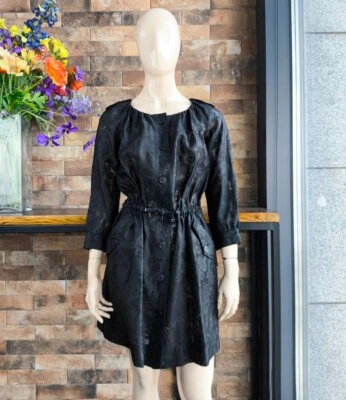 Moschino Vintage Lace Light Black Coat 100% Silk Unworn with Label 42IT - Image 1 of 4