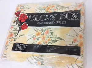 Vintage Retro New Single Cotton Bed Sheet Set Floral Flower Theme - Picture 1 of 2