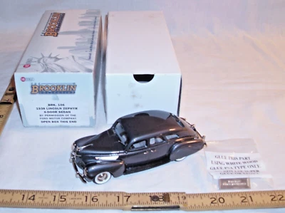 BROOKLIN MODELS 1938 LINCOLN ZEPHYR 4 PORTAS MODELO FUNDIDO BRINQUEDO 1:43 BRK 106 NA CAIXA - Imagem 1 de 4