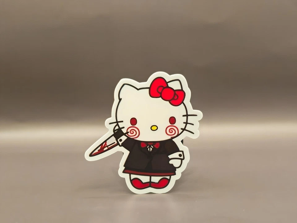 Horror Kitty Anime stickers Japanese Kawaii Ghostface Michael Myers Chucky Cats - Image 1 of 1